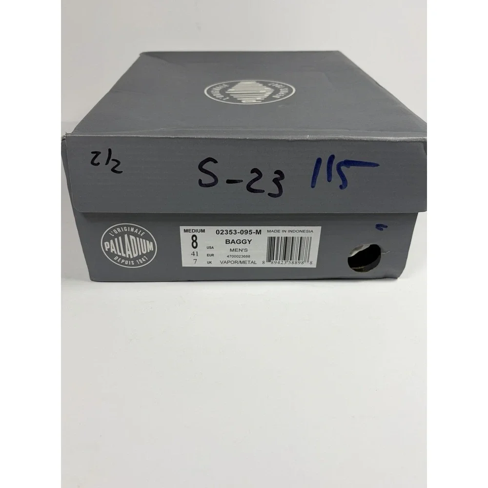 Palladium Baggy Boots Vapor Grey Canvas High Top Fold Down Men's 8 Streetwear